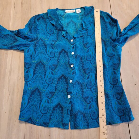 Vintage 100% Silk New York‎ City Design Co Woman’s Blouse Size M NEW - Picture 7 of 10